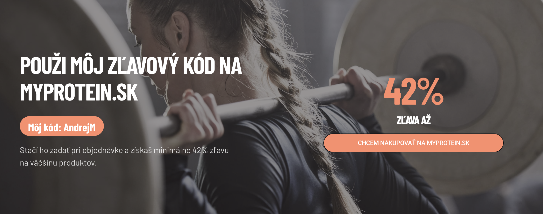zlavovy kod na 42% zlavu s kodom AndrejM na MyProtein.sk